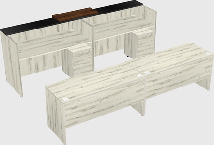 Shared u-shaped reception desks