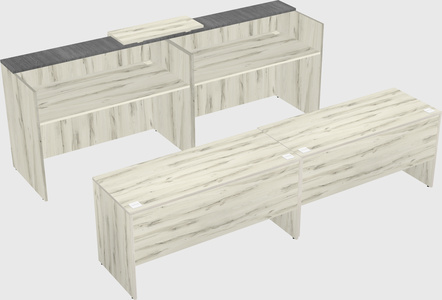 Shared u-shaped reception desks