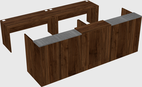 Shared u-shaped reception desks
