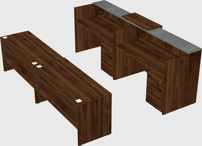 Shared u-shaped reception desks