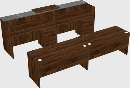 Shared u-shaped reception desks