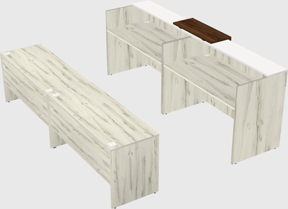 Shared u-shaped reception desks