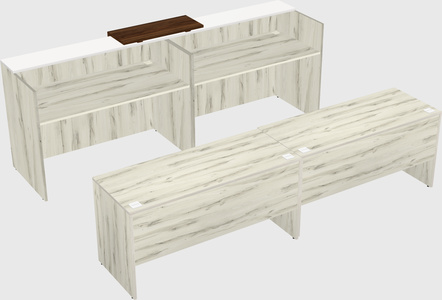 Shared u-shaped reception desks
