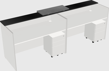 Shared u-shaped reception desks