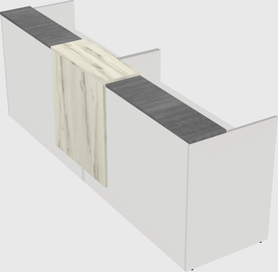 Shared u-shaped reception desks