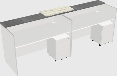 Shared u-shaped reception desks