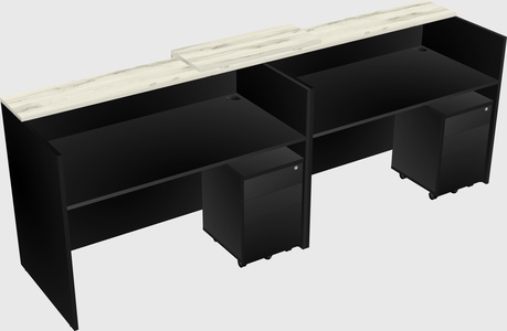 Shared u-shaped reception desks
