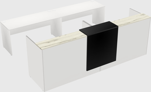 Shared u-shaped reception desks