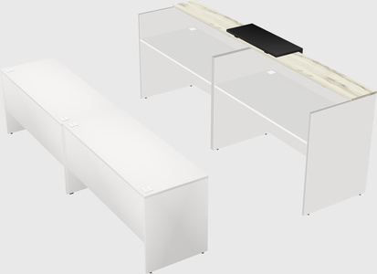 Shared u-shaped reception desks