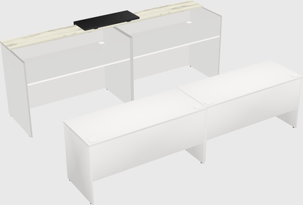 Shared u-shaped reception desks