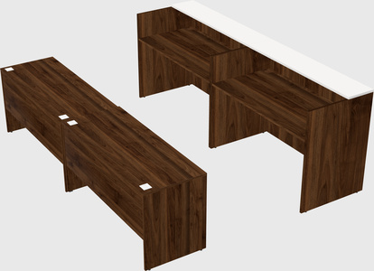 Shared u-shaped reception desks
