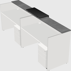 Shared u-shaped reception desks