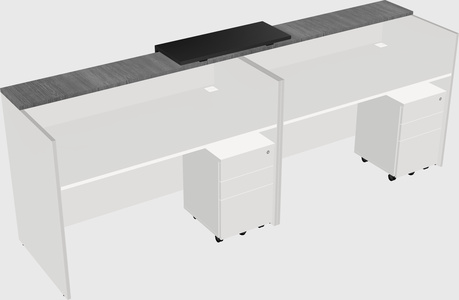 Shared u-shaped reception desks