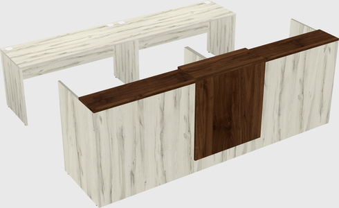 Shared u-shaped reception desks