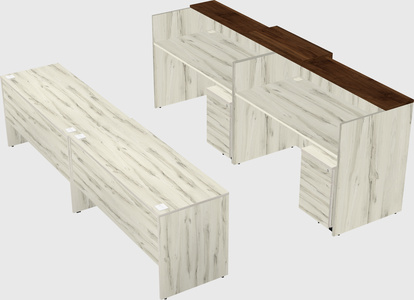 Shared u-shaped reception desks