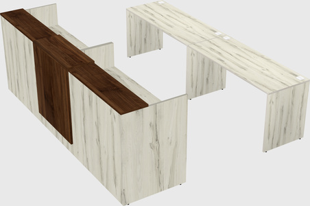 Shared u-shaped reception desks