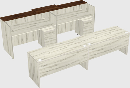 Shared u-shaped reception desks