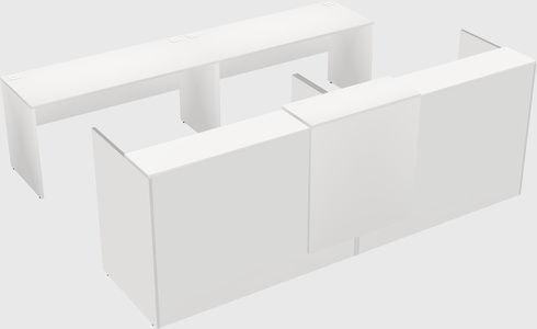 Shared u-shaped reception desks