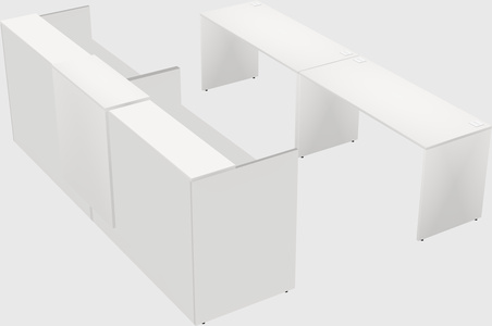 Shared u-shaped reception desks