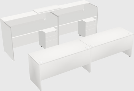 Shared u-shaped reception desks