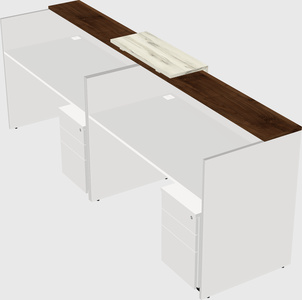 Shared u-shaped reception desks