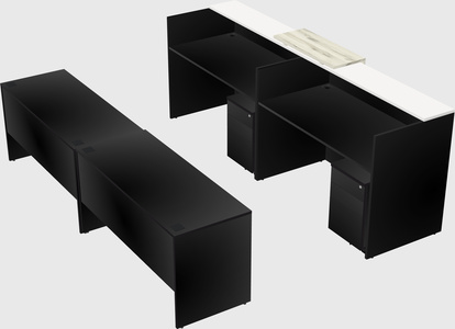 Shared u-shaped reception desks