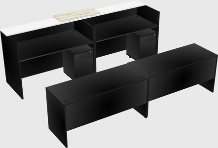 Shared u-shaped reception desks