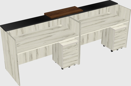 Shared u-shaped reception desks