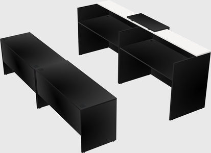 Shared u-shaped reception desks
