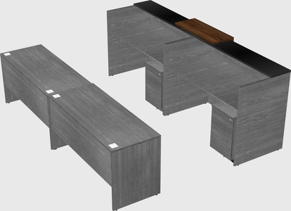 Shared u-shaped reception desks