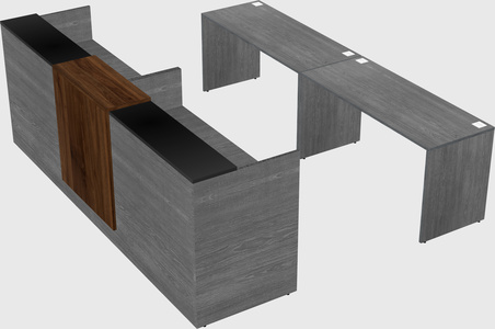 Shared u-shaped reception desks