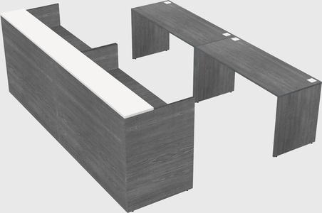 Shared u-shaped reception desks