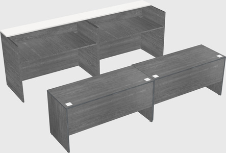 Shared u-shaped reception desks