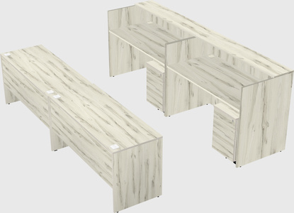 Shared u-shaped reception desks