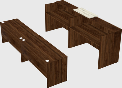 Shared u-shaped reception desks