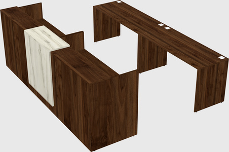 Shared u-shaped reception desks