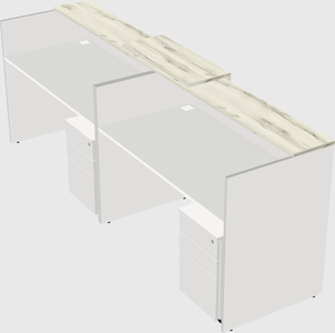 Shared u-shaped reception desks