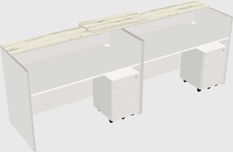 Shared u-shaped reception desks