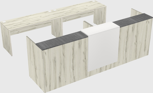Shared u-shaped reception desks