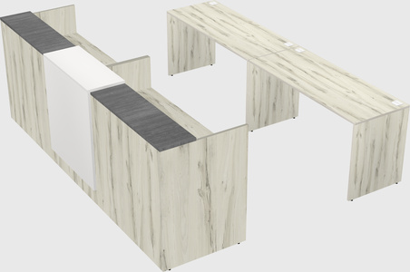 Shared u-shaped reception desks