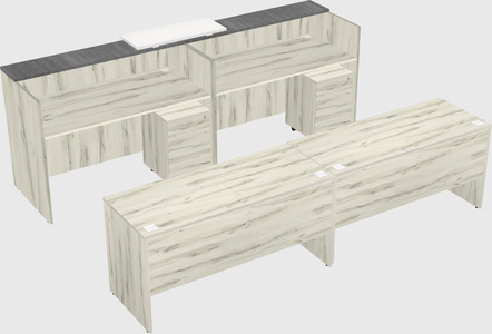 Shared u-shaped reception desks