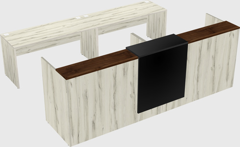 Shared u-shaped reception desks