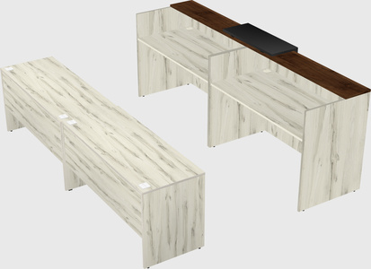 Shared u-shaped reception desks
