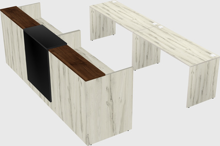 Shared u-shaped reception desks