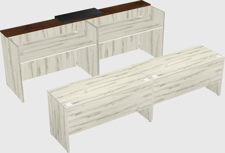 Shared u-shaped reception desks