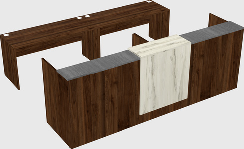 Shared u-shaped reception desks
