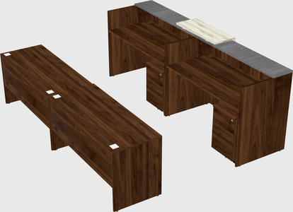 Shared u-shaped reception desks