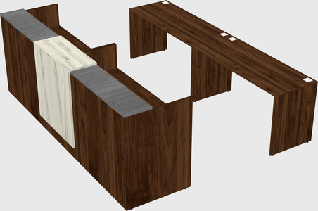 Shared u-shaped reception desks