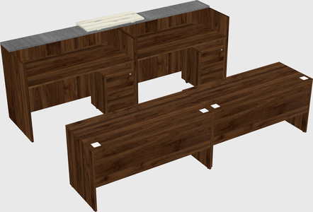 Shared u-shaped reception desks