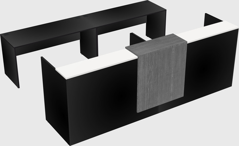 Shared u-shaped reception desks